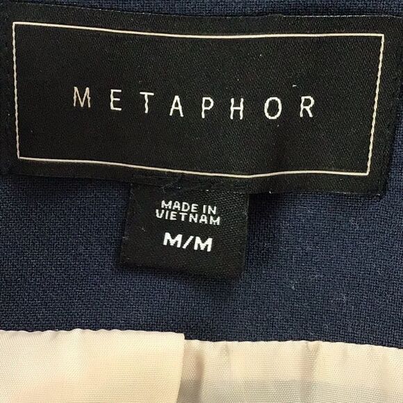 Metaphor Retro Remix Blue &Cream Color Block Coat - Picture 6 of 9